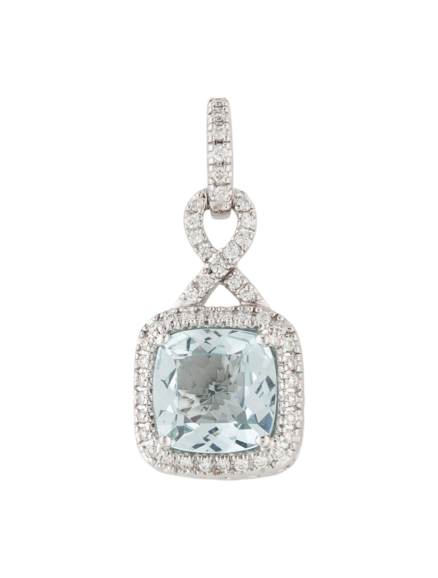 Pendant 14K Aquamarine & Diamond Pendant