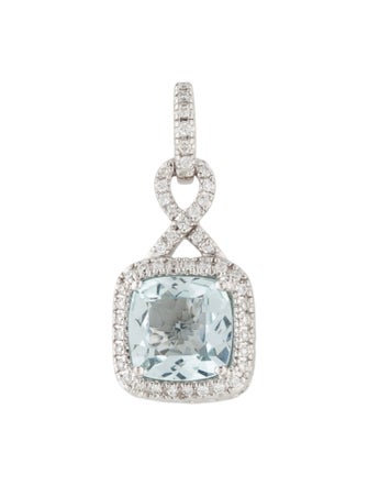 Pendant 14K Aquamarine & Diamond Pendant
