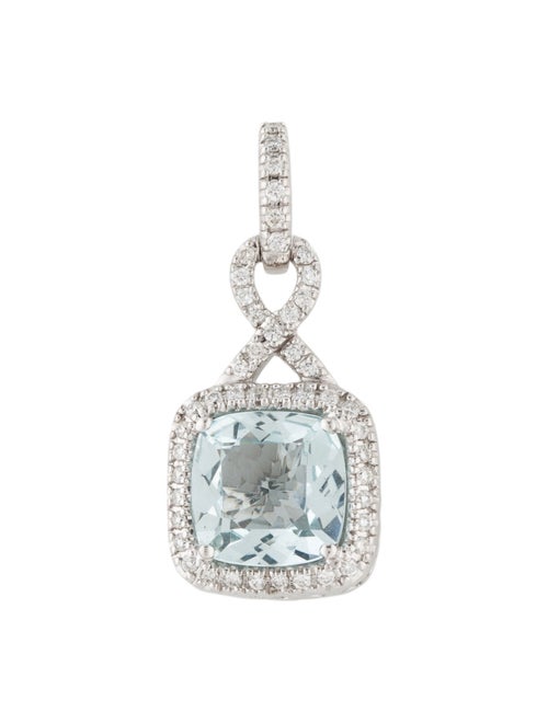 Pendant 14K Aquamarine & Diamond Pendant