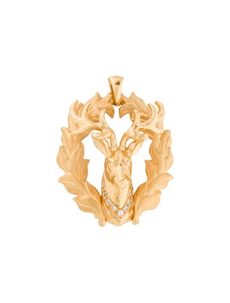 Pendant 18K Diamond Deer Pendant