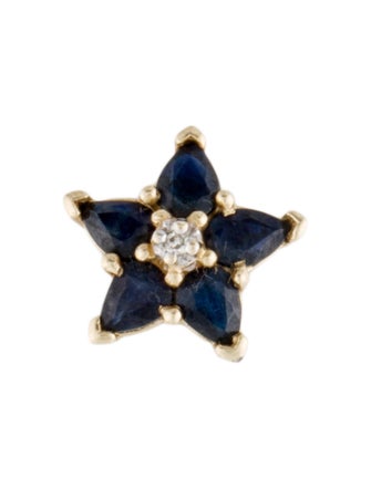 Pendant 14K Sapphire & Diamond Star Pendant