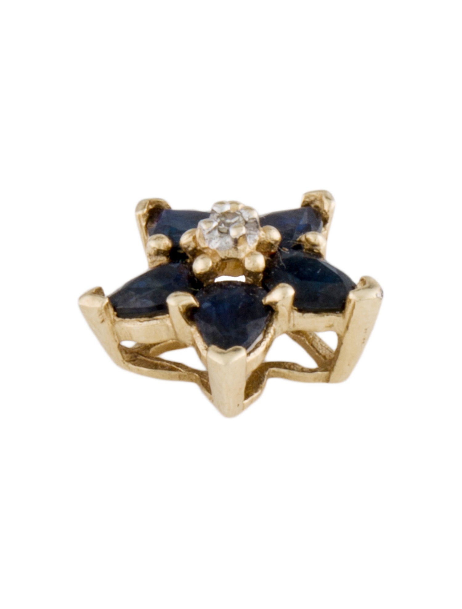 Pendant 14K Sapphire & Diamond Star