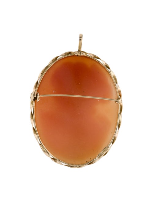 Pendant 14K Shell Cameo Pendant Brooch