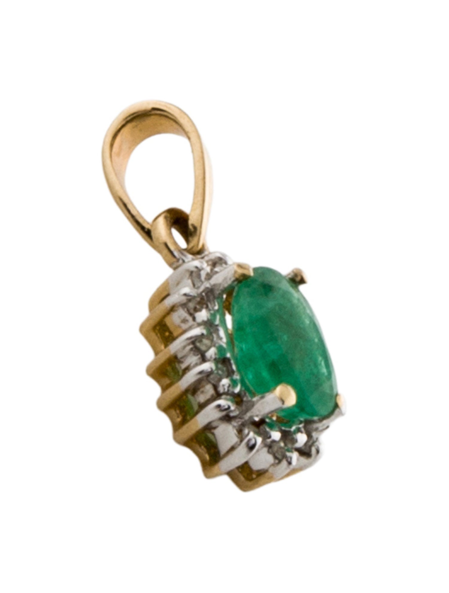 Pendant 14K Emerald & Diamond