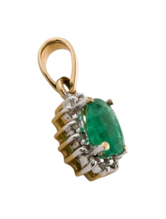 Pendant 14K Emerald & Diamond Pendant