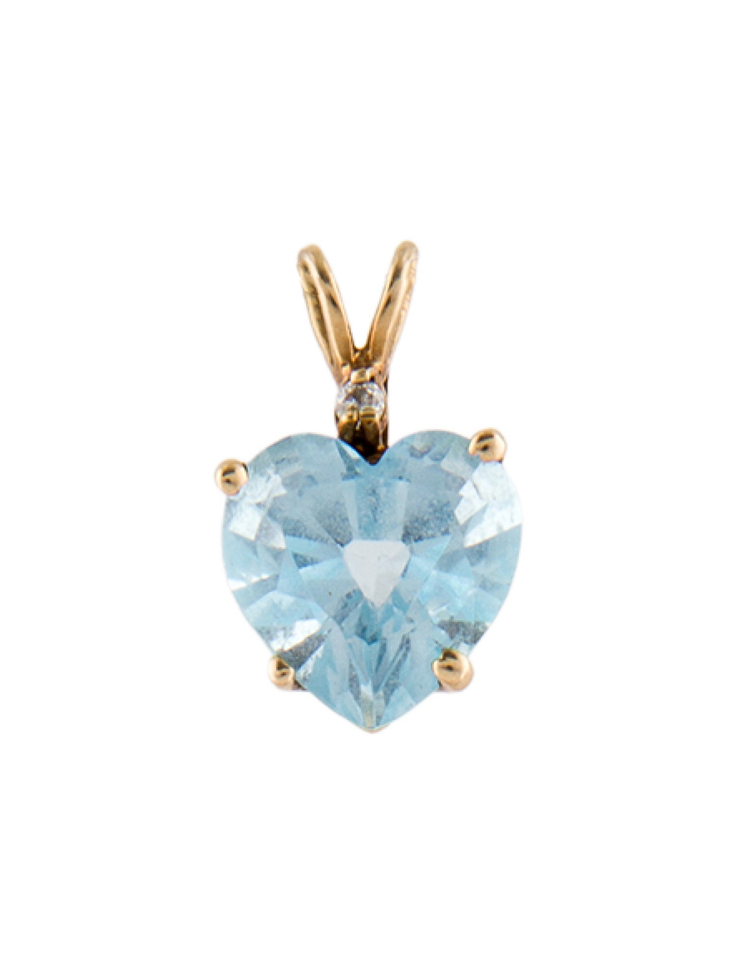 Pendant 10K 3.53ct Topaz & Diamond