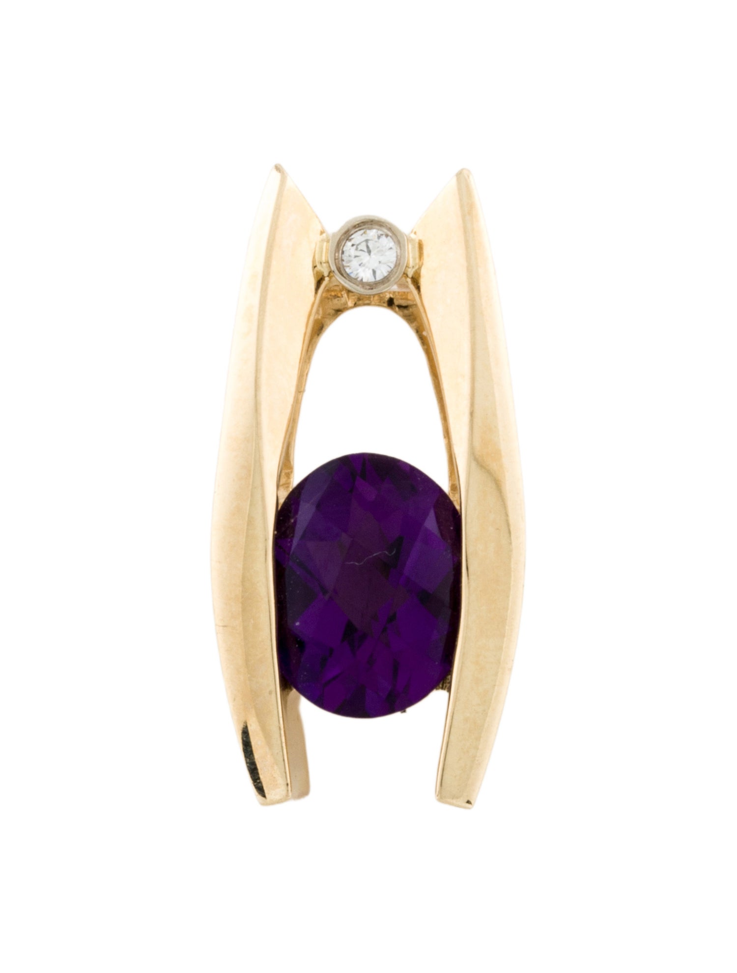 Pendant 14K Amethyst & Diamond Slider