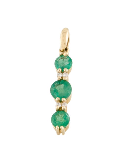 Pendant 14K Emerald & Diamond Stack Pendant