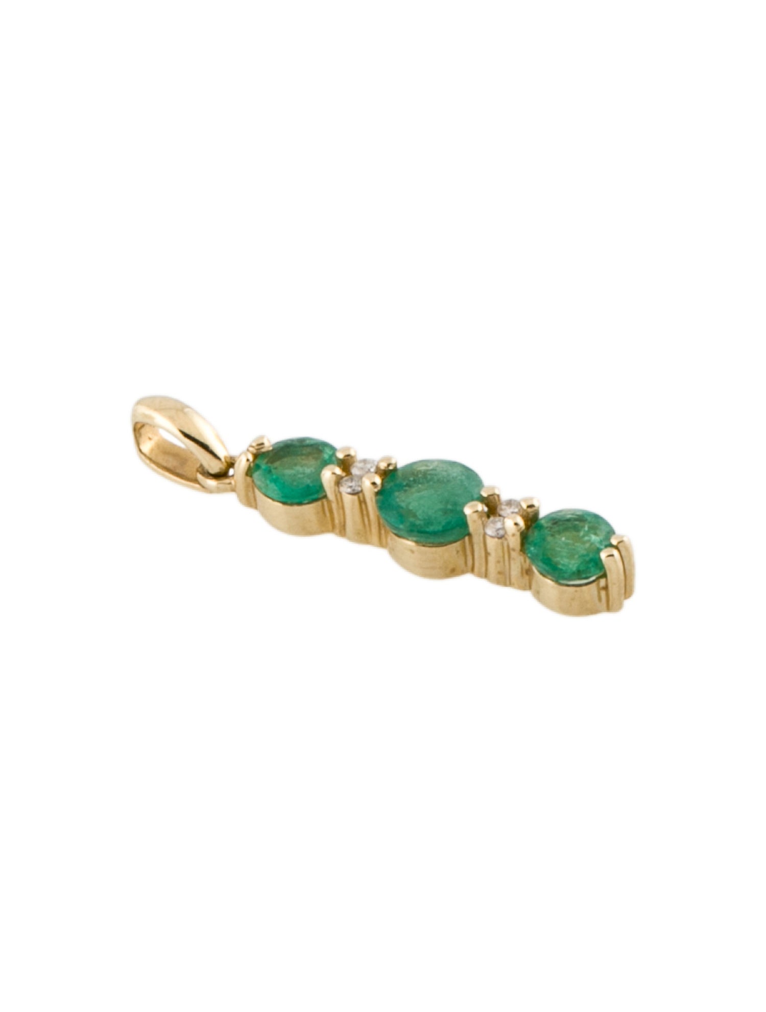 Pendant 14K Emerald & Diamond Stack