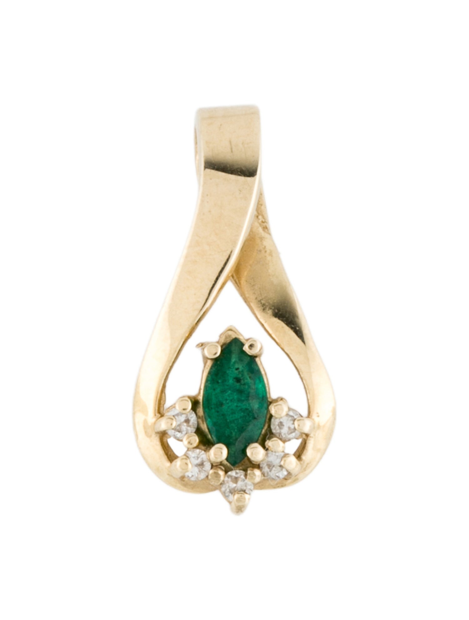 Pendant 14K Emerald & Diamond Pendant