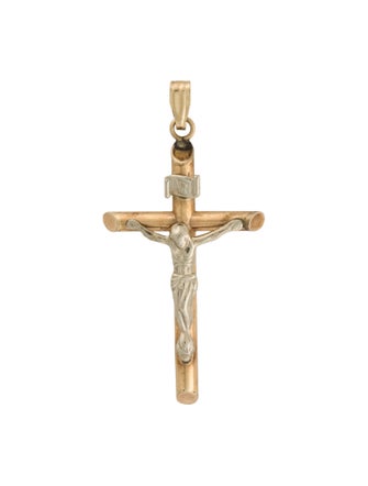 Pendant 14K Two-Tone Crucifix Pendant