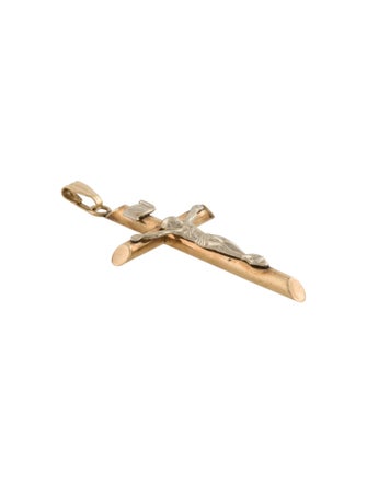 Pendant 14K Two-Tone Crucifix Pendant