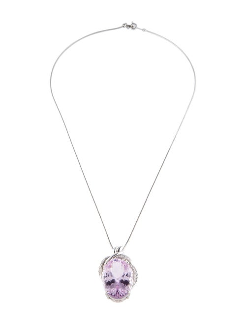 Pendant Platinum 31.89ct Kunzite & Diamond Pendant Necklace