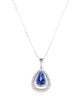 Pendant Platinum 3.15ct Sapphire & Diamond Pendant Necklace
