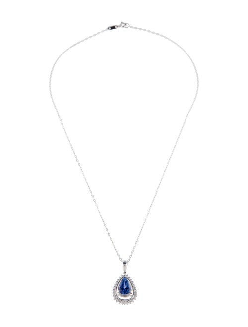 Pendant Platinum 3.15ct Sapphire & Diamond Pendant Necklace