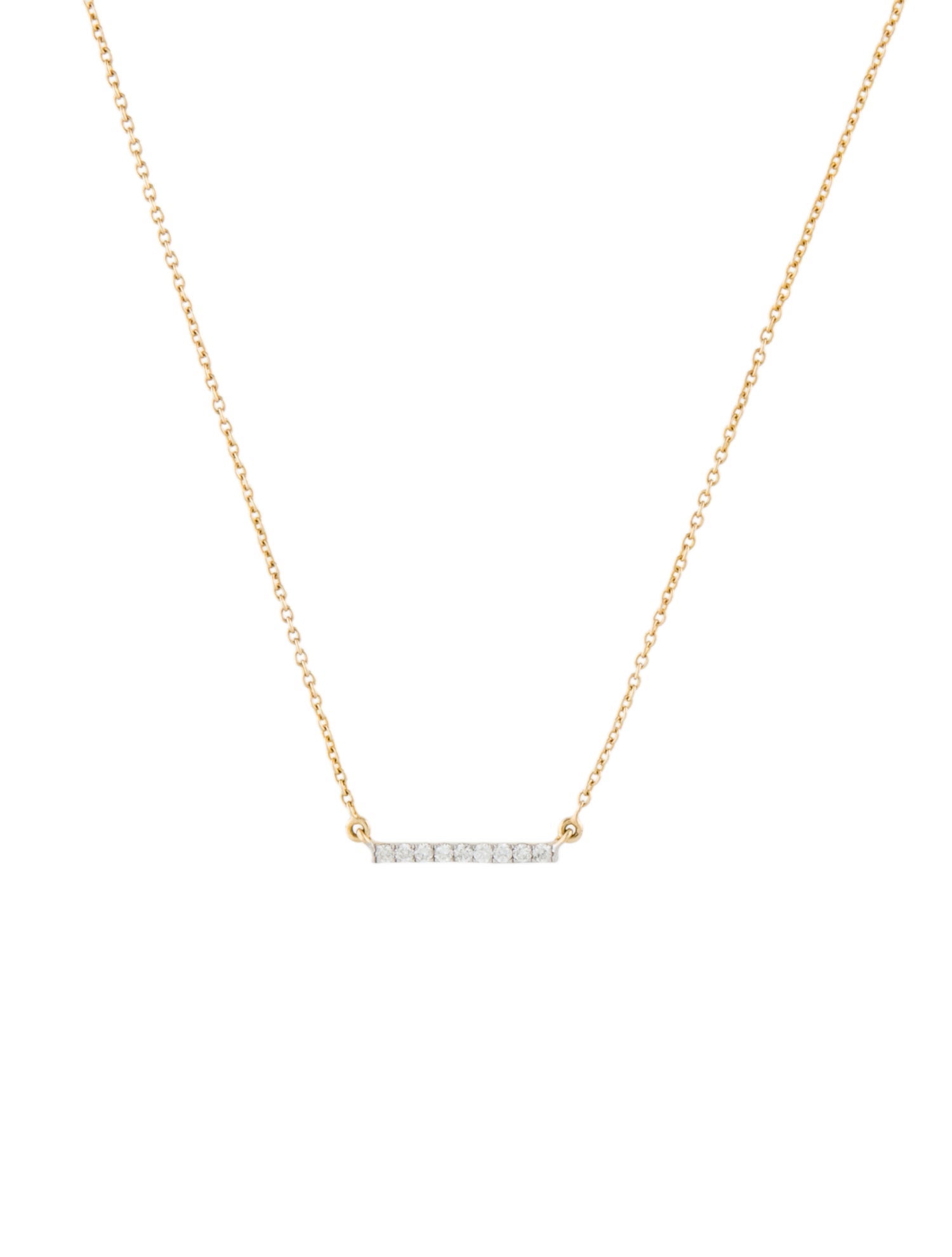 Pendant 14K Diamond Bar Necklace
