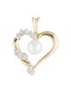 Pendant 14K Pearl & Diamond Heart Pendant