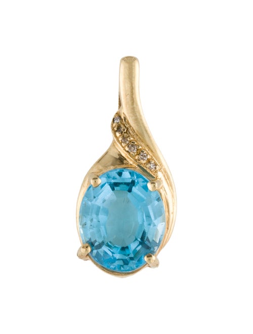 Pendant 14K 6.50ct Topaz & Diamond Pendant