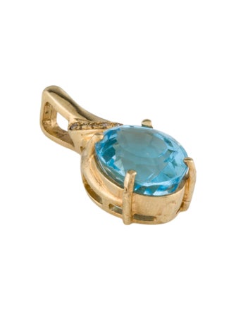 Pendant 14K 6.50ct Topaz & Diamond Pendant