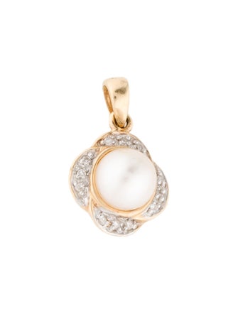 Pendant 14K Pearl & Diamond Pendant