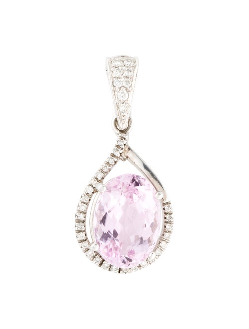 Pendant 18K 6.90ct Kunzite & Diamond Pendant