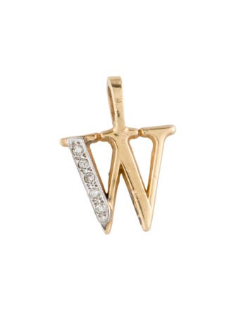 Pendant 14K Diamond Initial 'W' Pendant