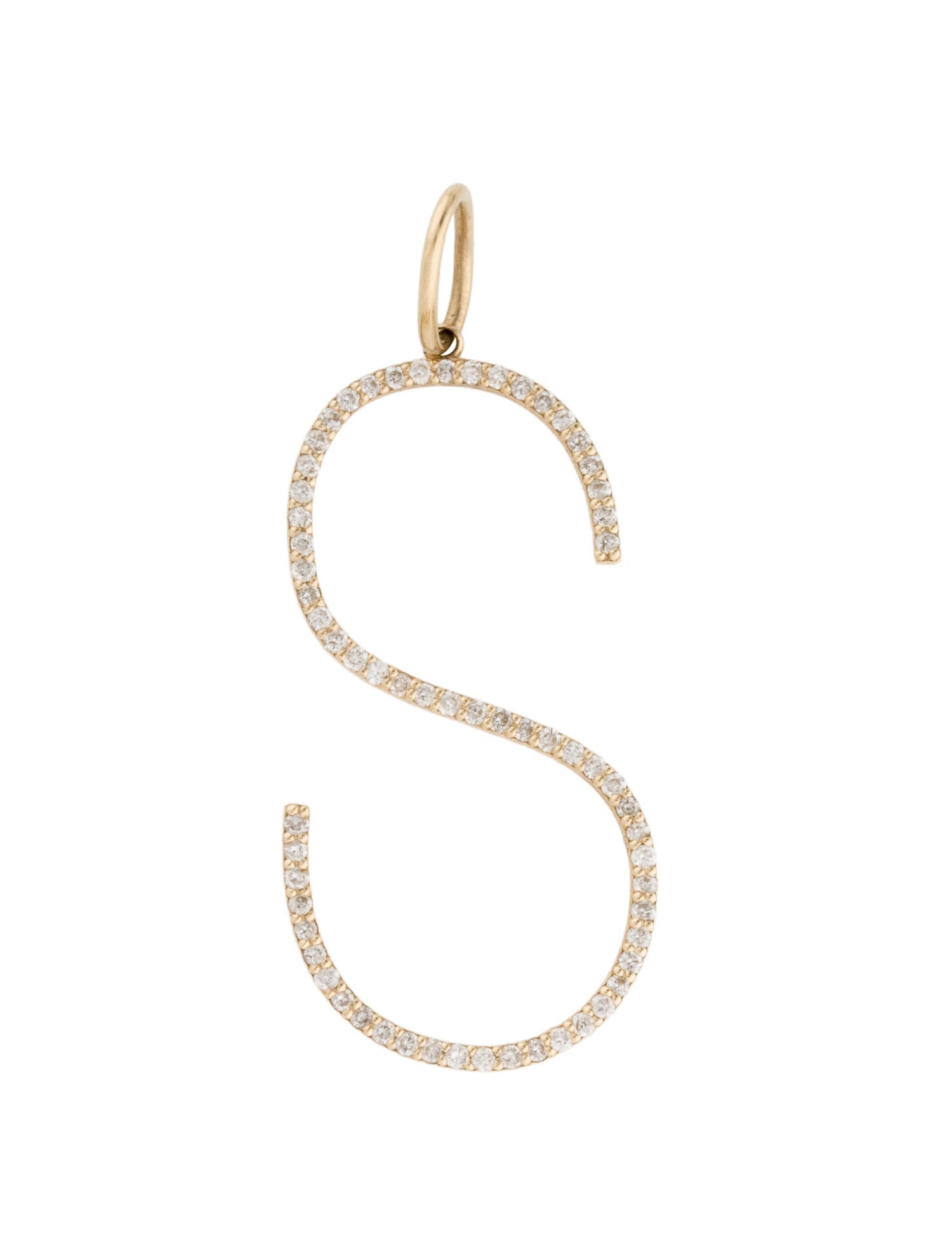 Pendant 14K Diamond 'S'