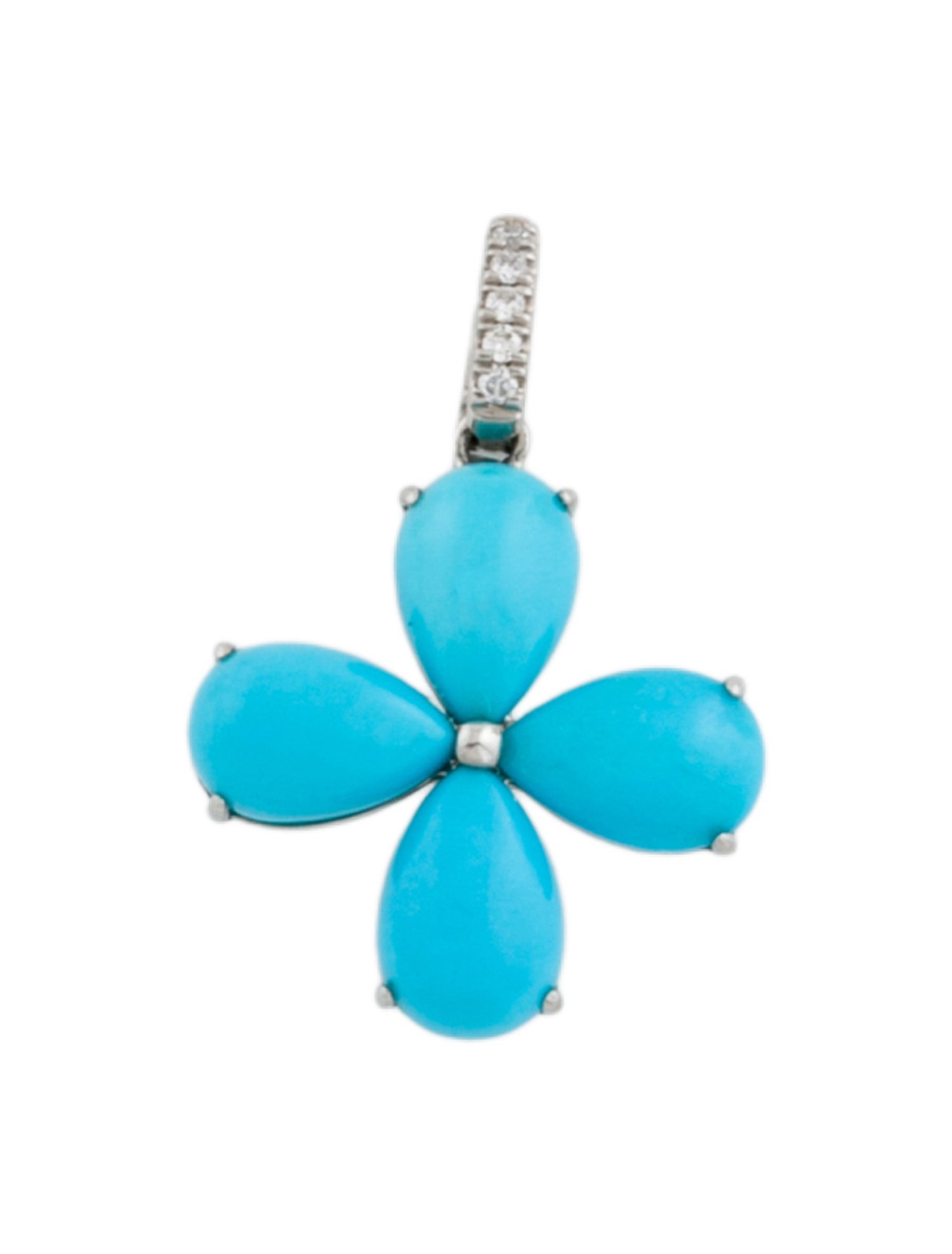 Pendant Platinum 1.37ctw Turquoise & Diamond