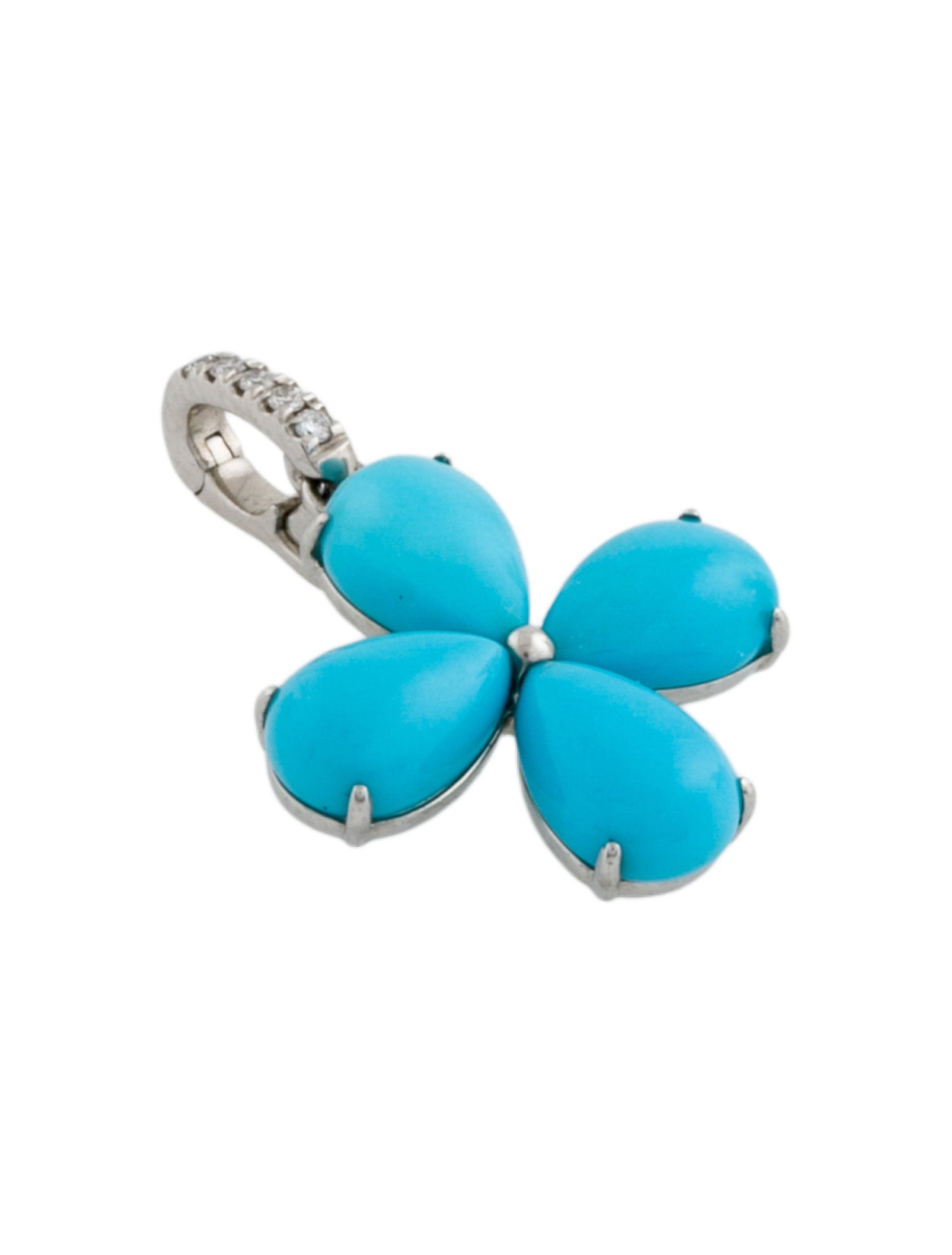 Pendant Platinum 1.37ctw Turquoise & Diamond