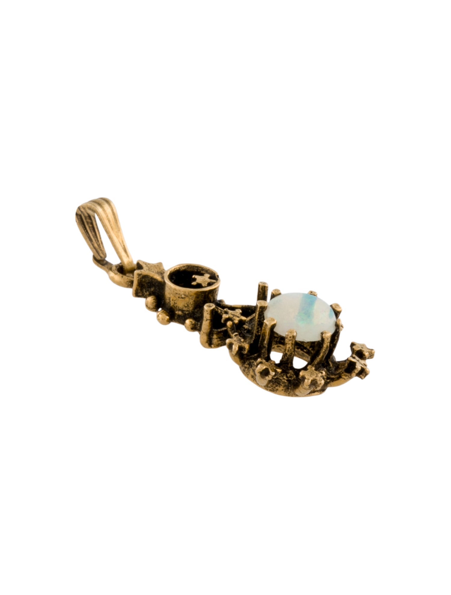 Pendant 14K Opal Star Halo