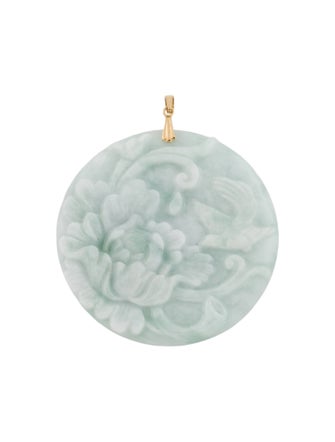 Pendant 18K Jadeite Flower Pendant