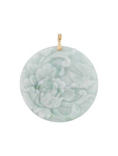 Pendant 18K Jadeite Flower Pendant