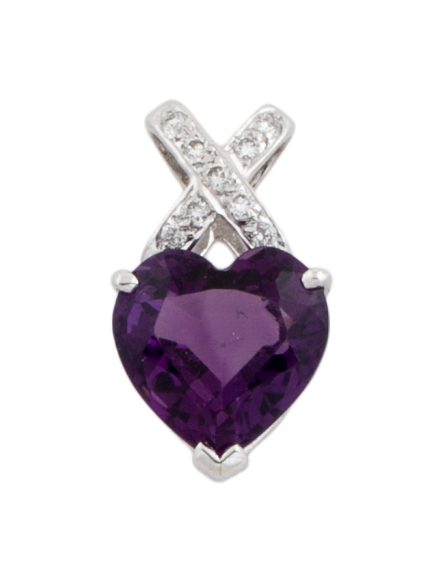 Pendant 18K 2.61ct Amethyst & Diamond