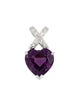Pendant 18K Amethyst & Diamond Heart Pendant
