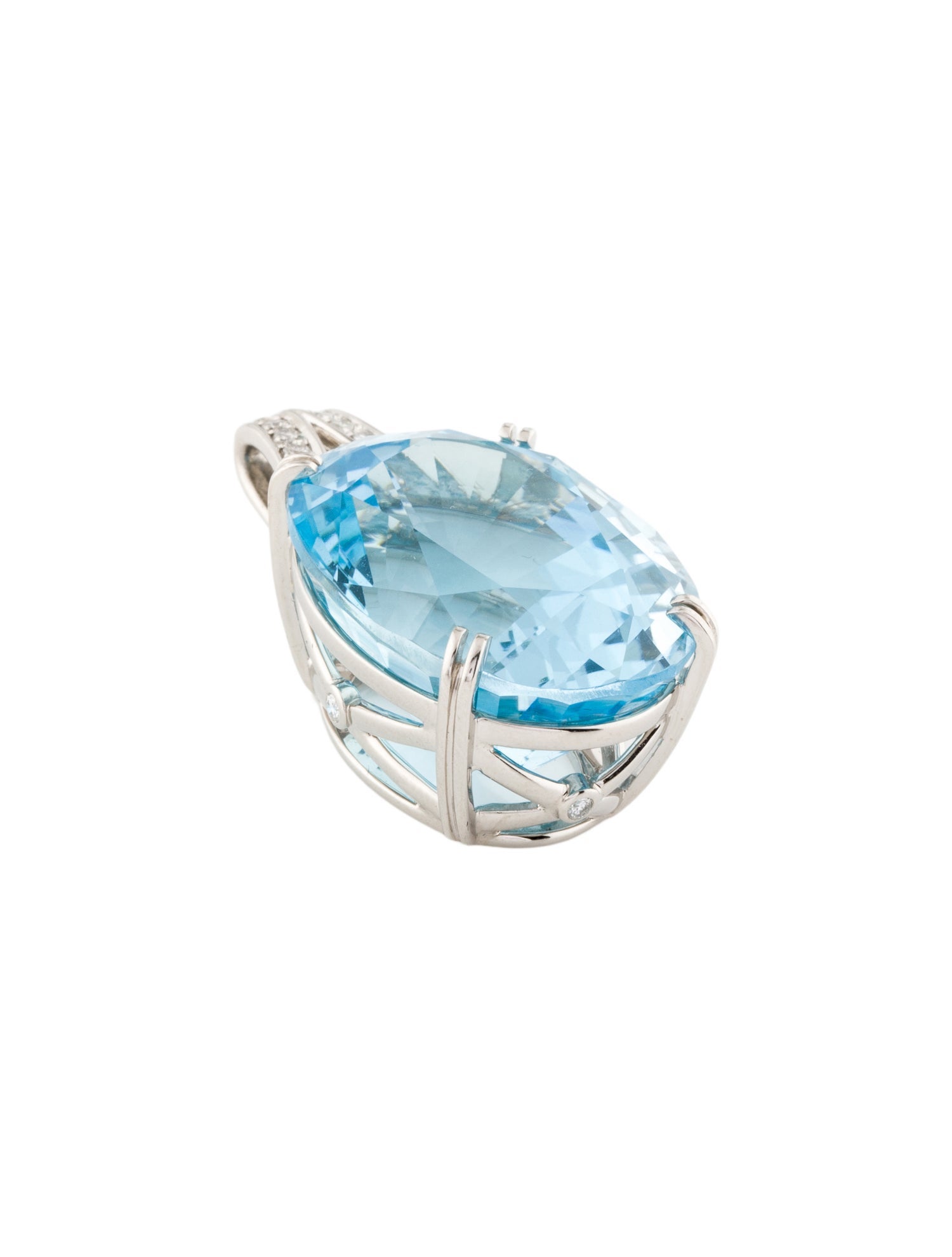 Pendant Platinum 44.97ct Topaz & Diamond