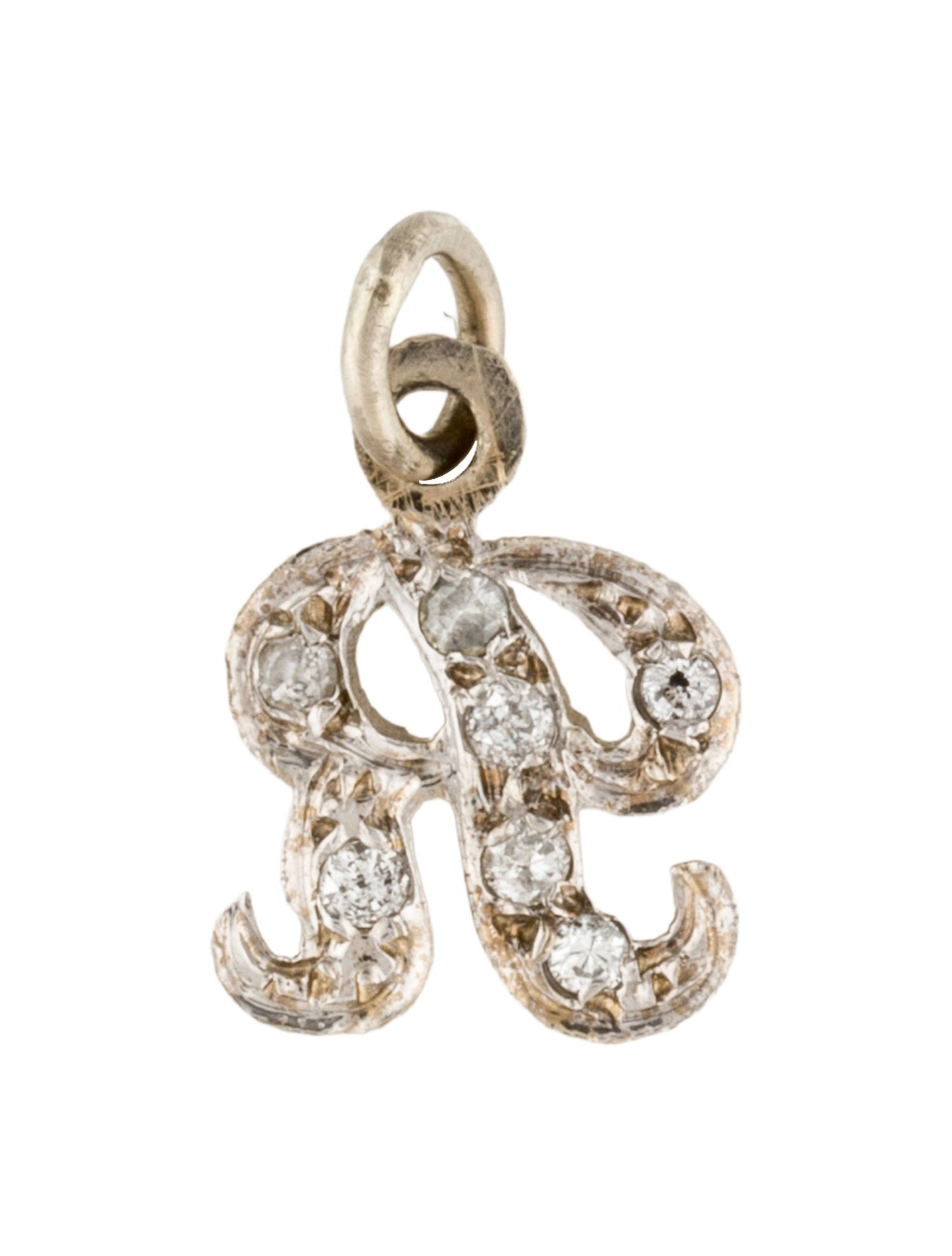 Pendant 14K Diamond "R" Charm