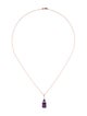 Pendant 14K Amethyst, Tanzanite & Diamond Pendant Necklace