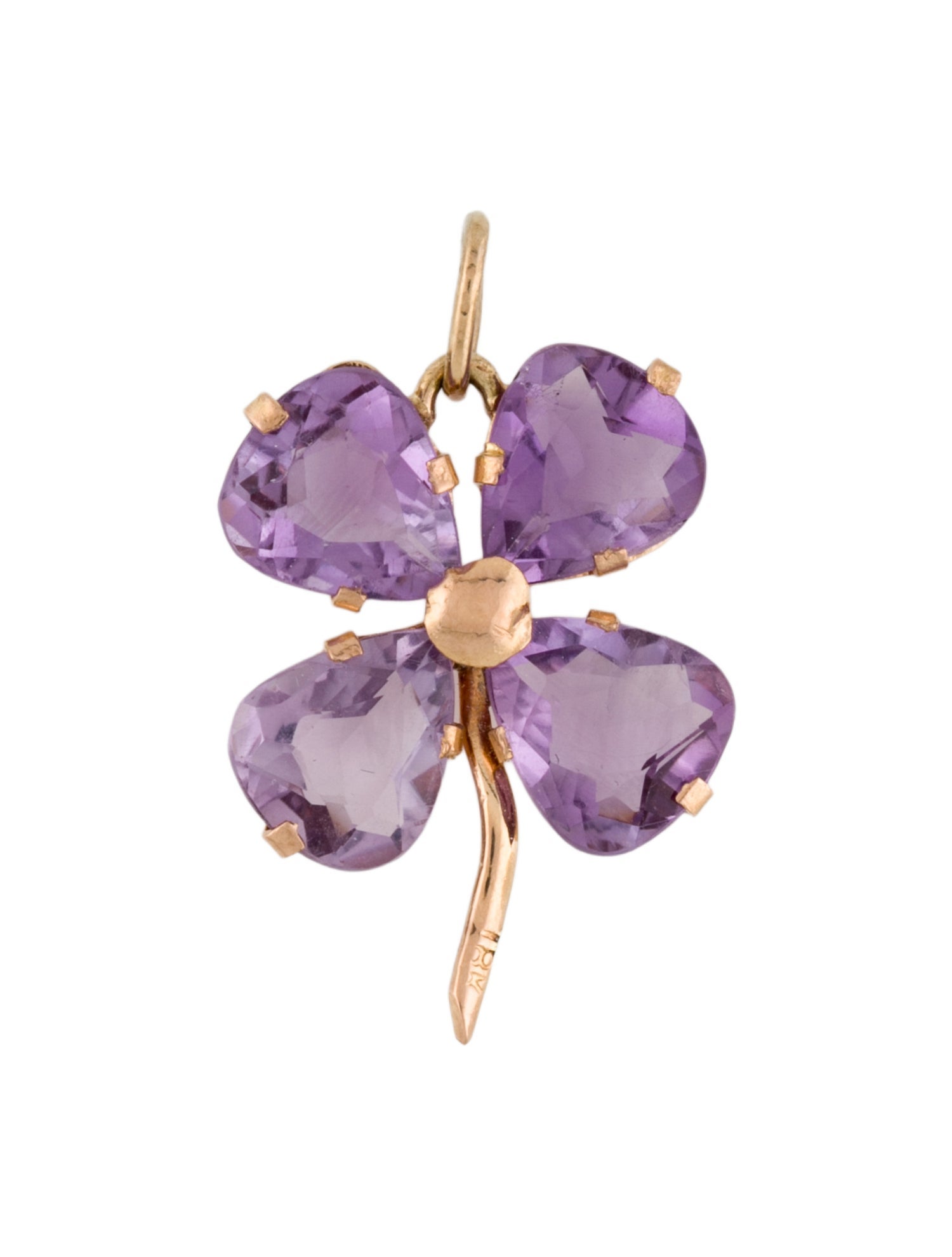 Pendant 18K Amethyst Clover