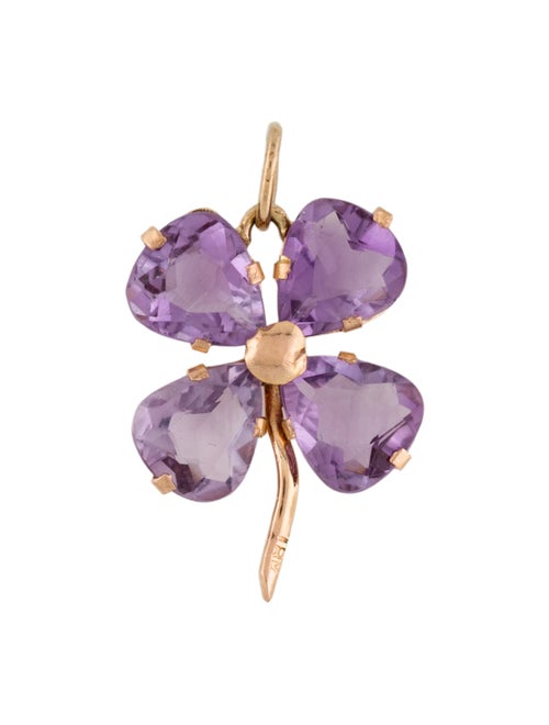 Pendant 18K Amethyst Clover Pendant