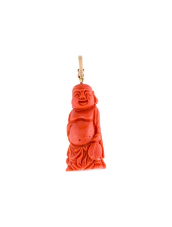 Pendant 14K Coral Buddha Pendant Enhancer