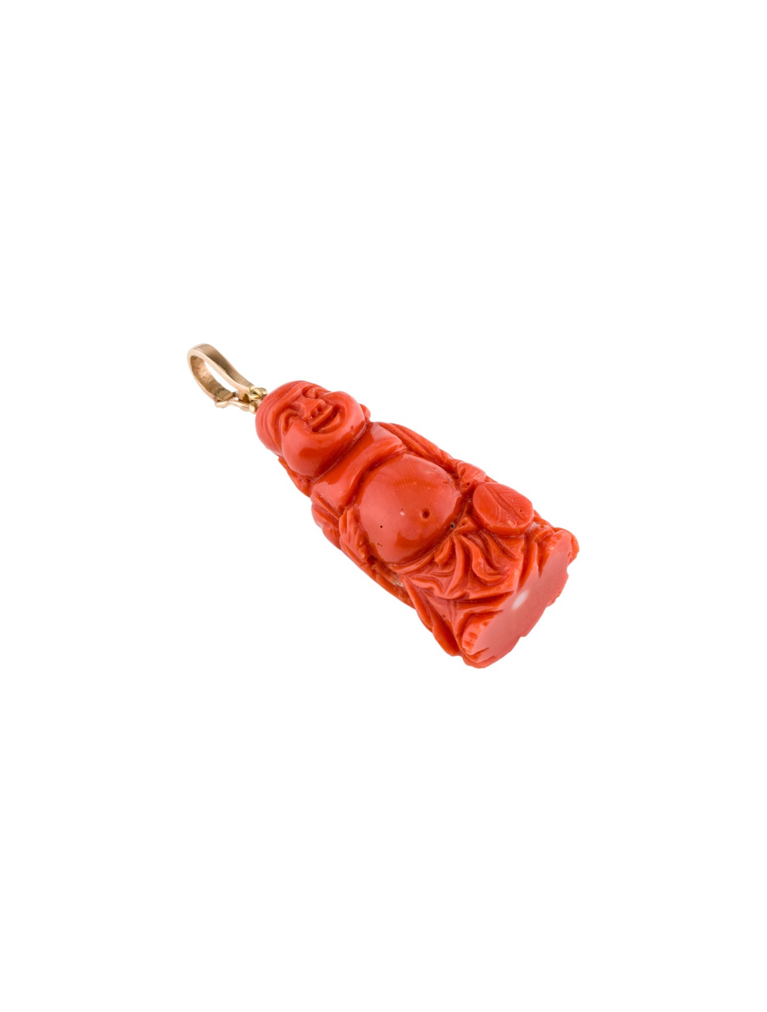 Pendant 14K Coral Buddha Enhancer