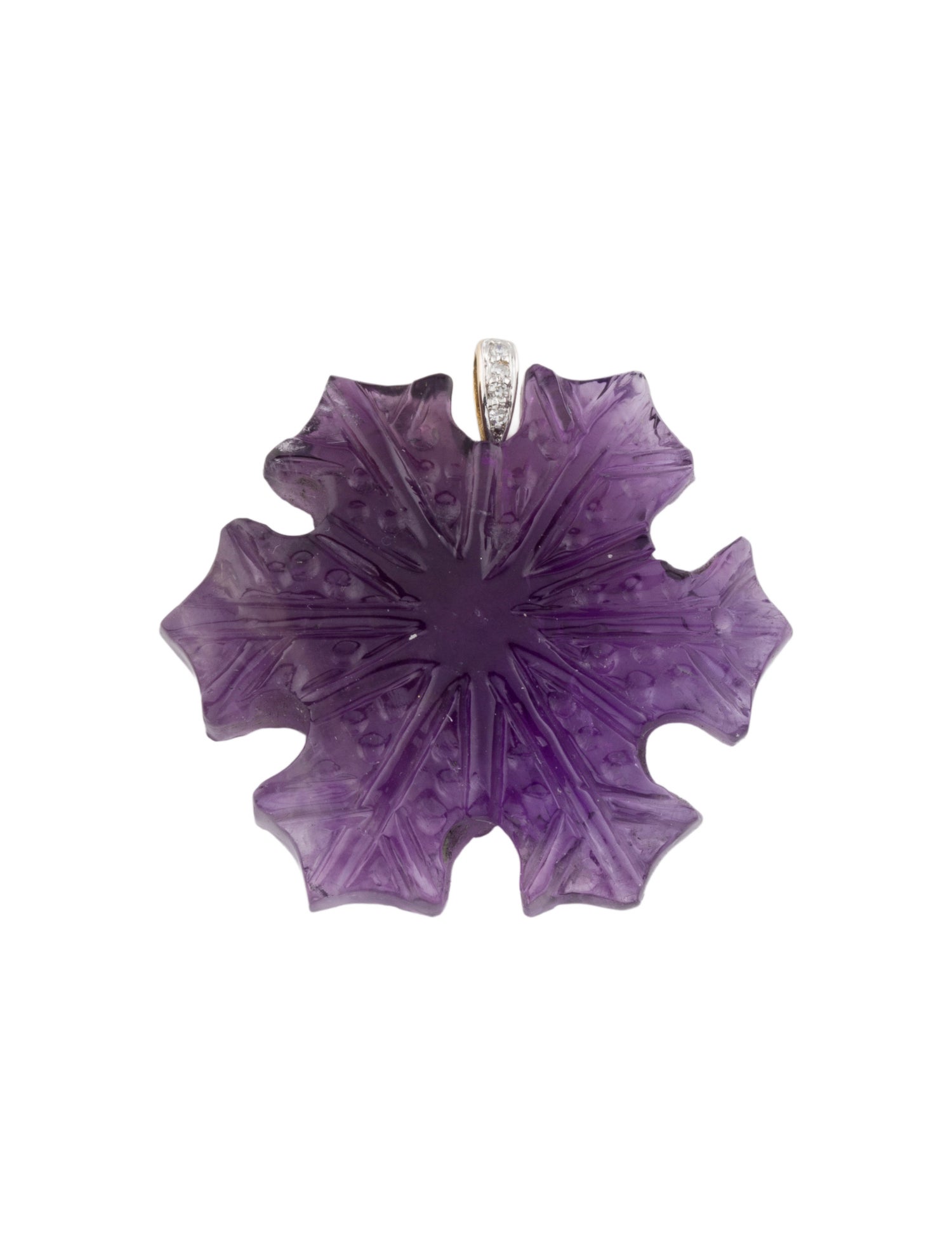 Pendant 14K Amethyst & Diamond Snowflake