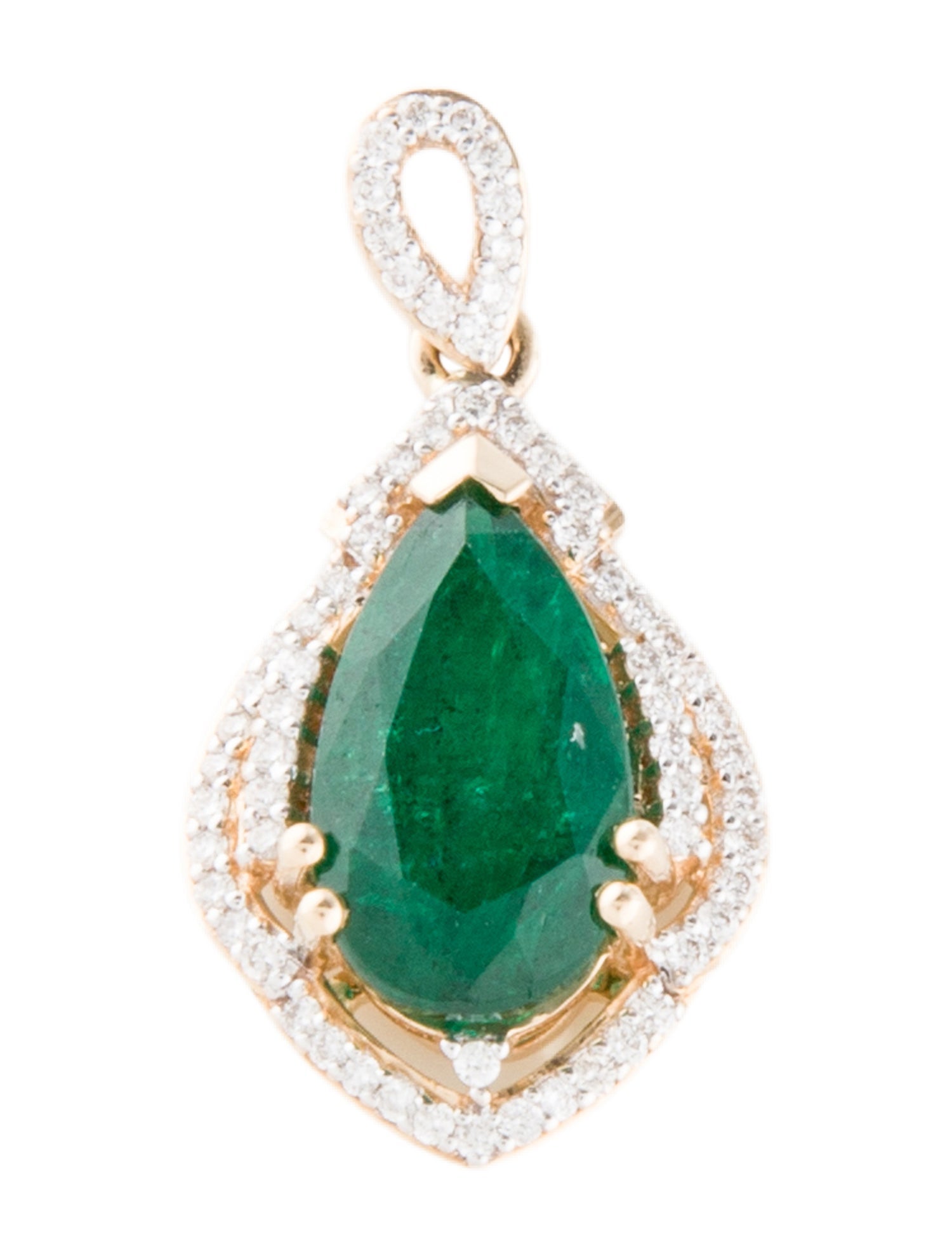 Pendant 14K 2.02ct Emerald & Diamond