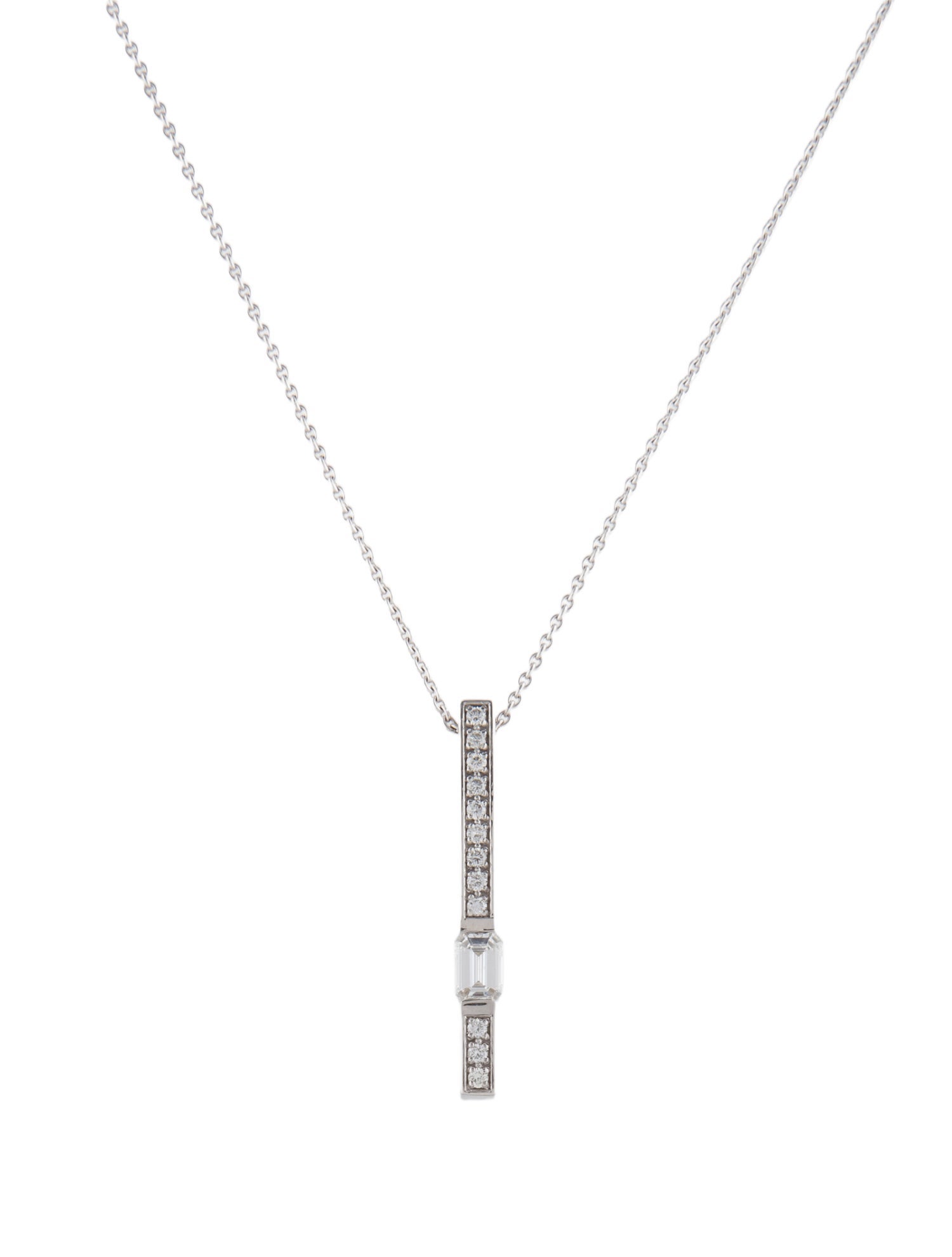Pendant 14K Diamond Bar Necklace