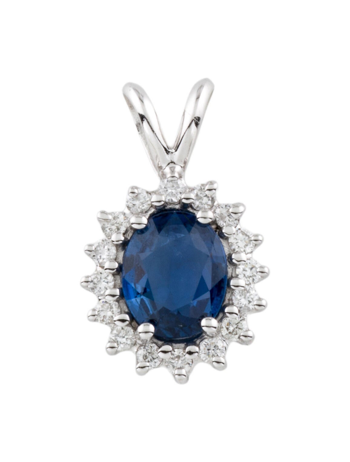 Pendant 14K 1.22ct Sapphire & Diamond