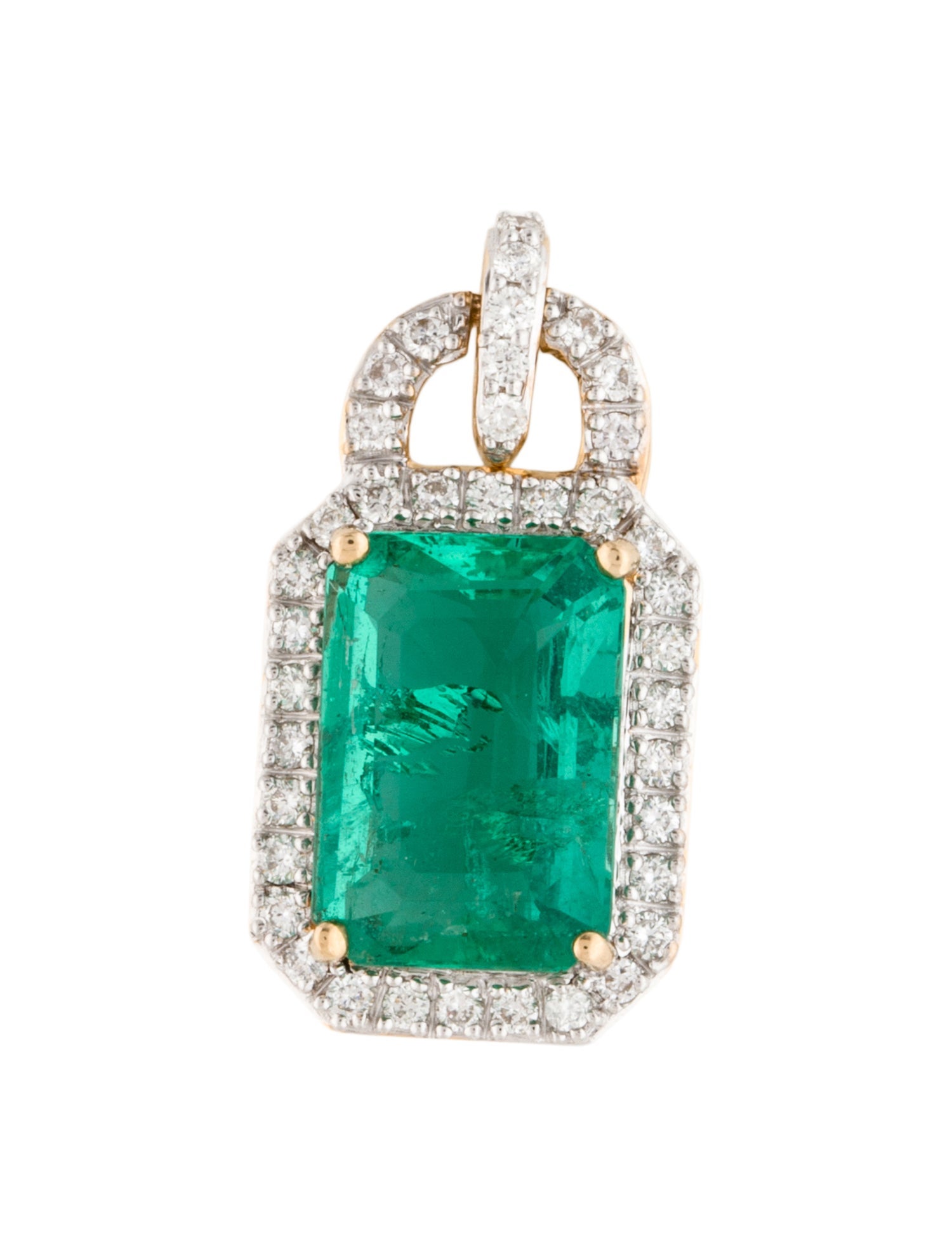 Pendant 18K 2.91ct Emerald & Diamond Pendant