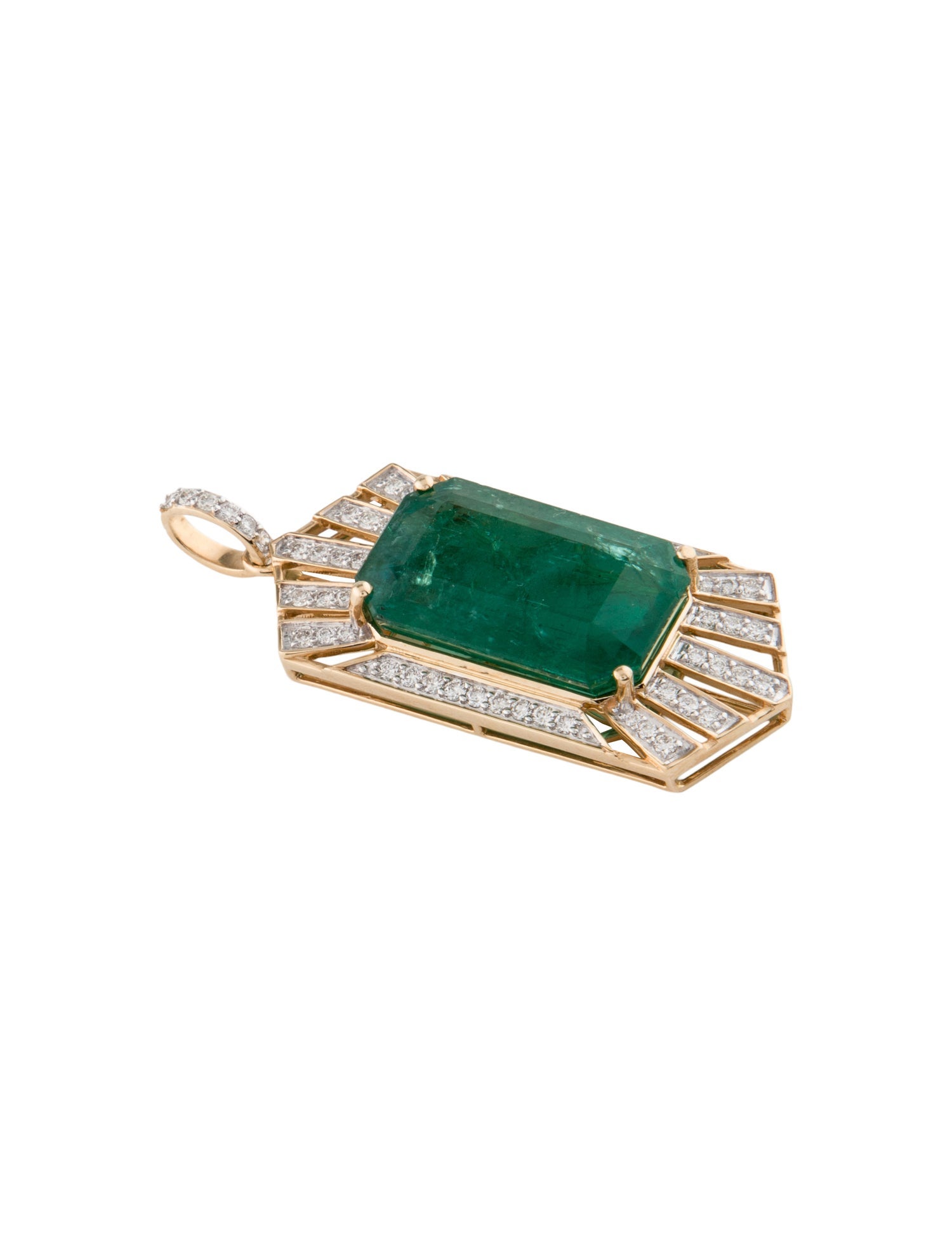 Pendant 14K 18.60ct Emerald & Diamond
