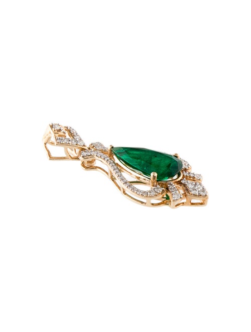Pendant 14K 3.05ct Emerald & Diamond Pendant