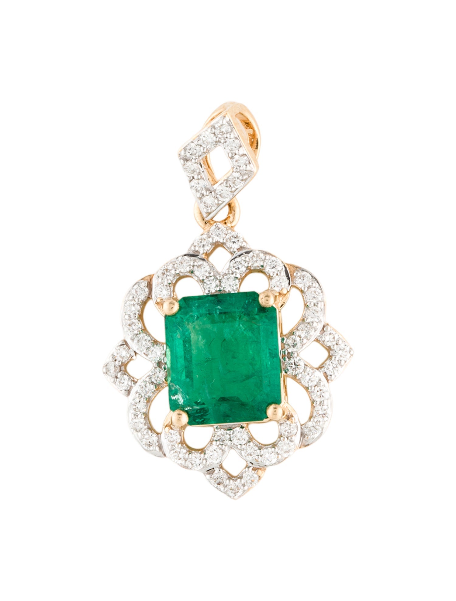 Pendant 18K 1.75ct Emerald & Diamond
