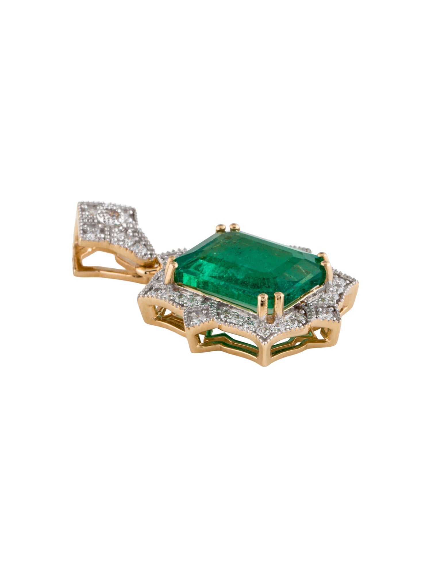 Pendant 18K 4.43ct Emerald & Diamond